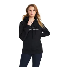 Ariat Women's Real Sequin Logo Hoodie, Black