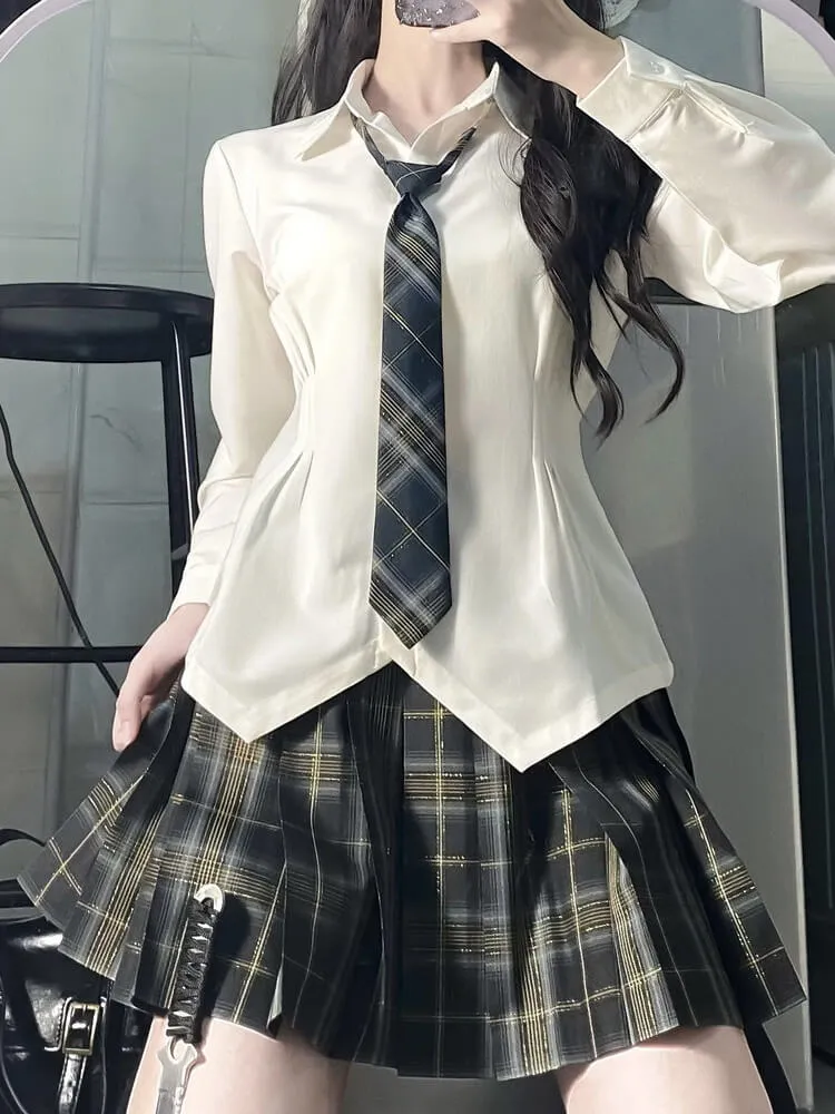 [August Olive] JK uniform skirt