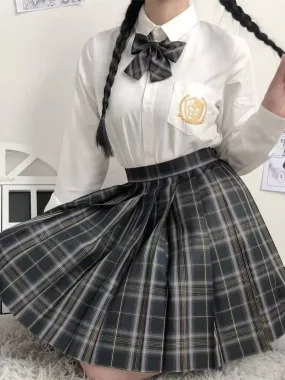 [August Olive] JK uniform skirt