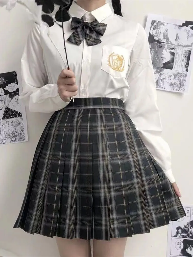 [August Olive] JK uniform skirt