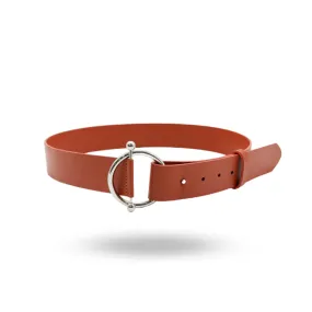 CAMELLIA - Women's Tan Genuine Leather Ring Belt