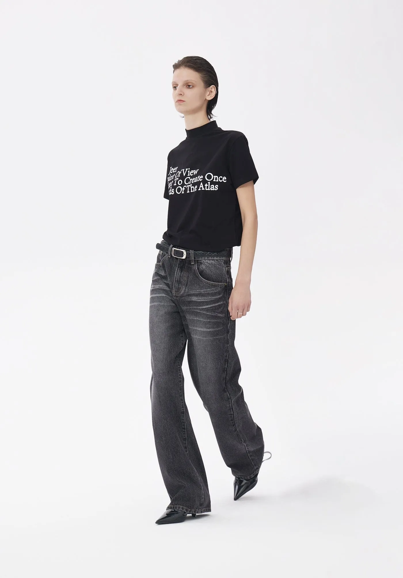 Classic Black Straight Leg Jeans