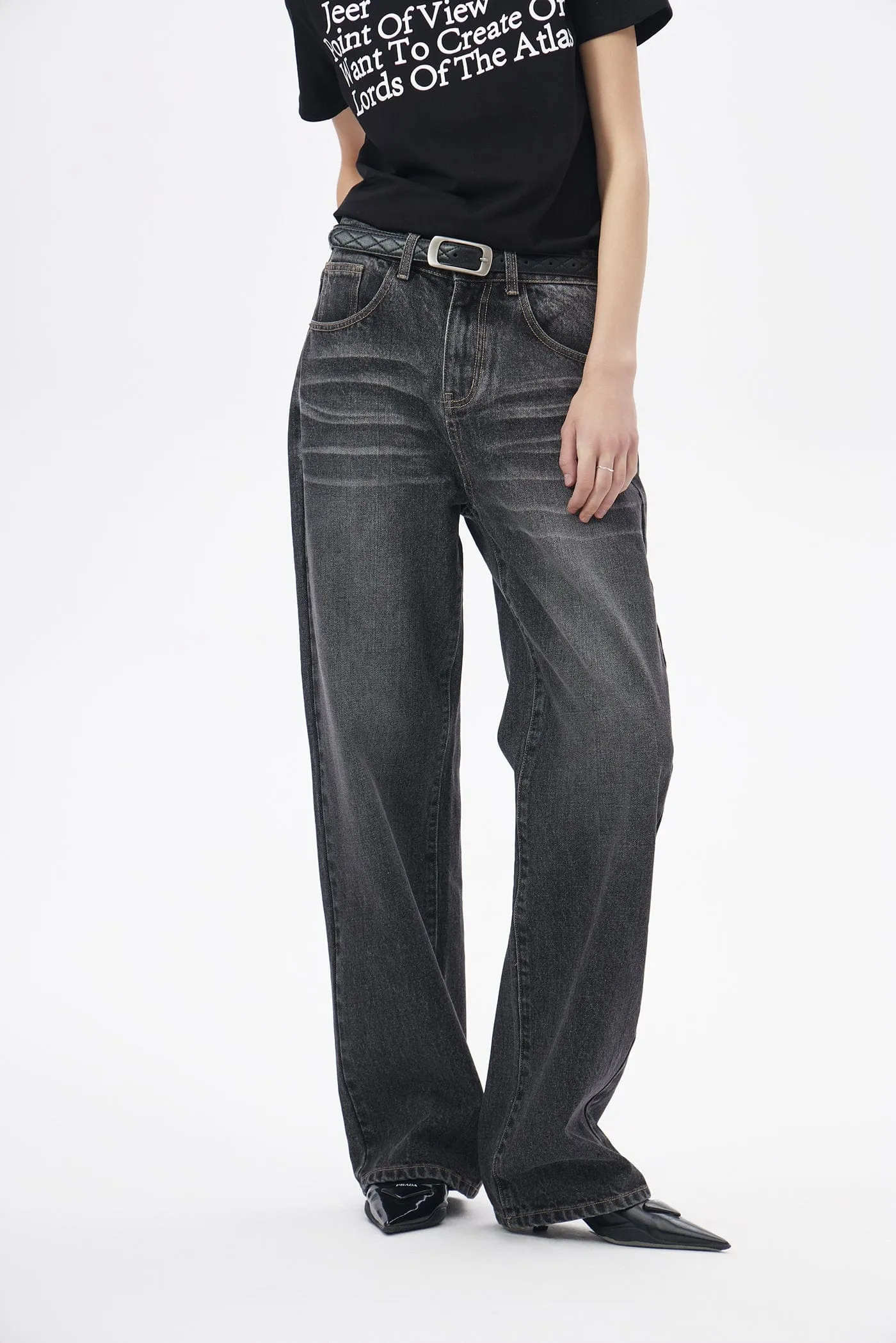 Classic Black Straight Leg Jeans