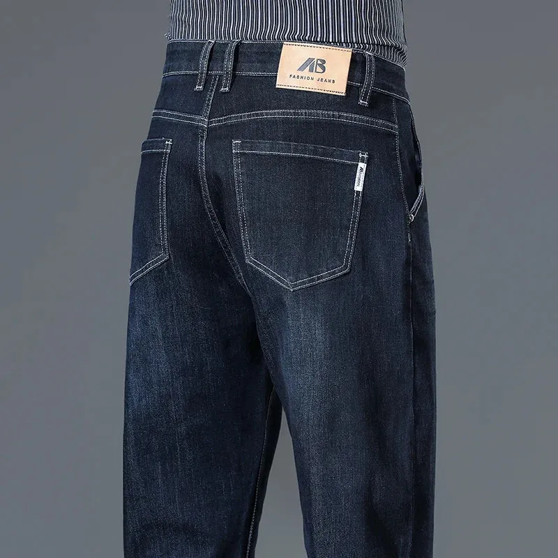 Classic Business Straight Jeans Men's Trousers Clothing