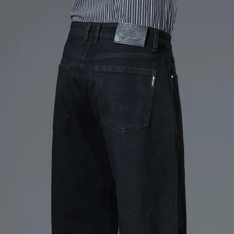 Classic Business Straight Jeans Men's Trousers Clothing