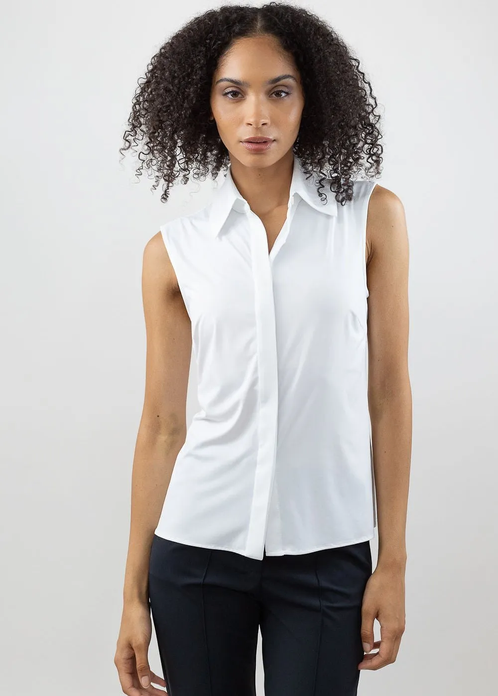 Classic Sleeveless Button Up