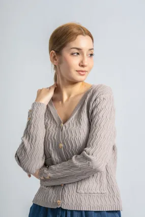 Classic Textured Knit Cardigan