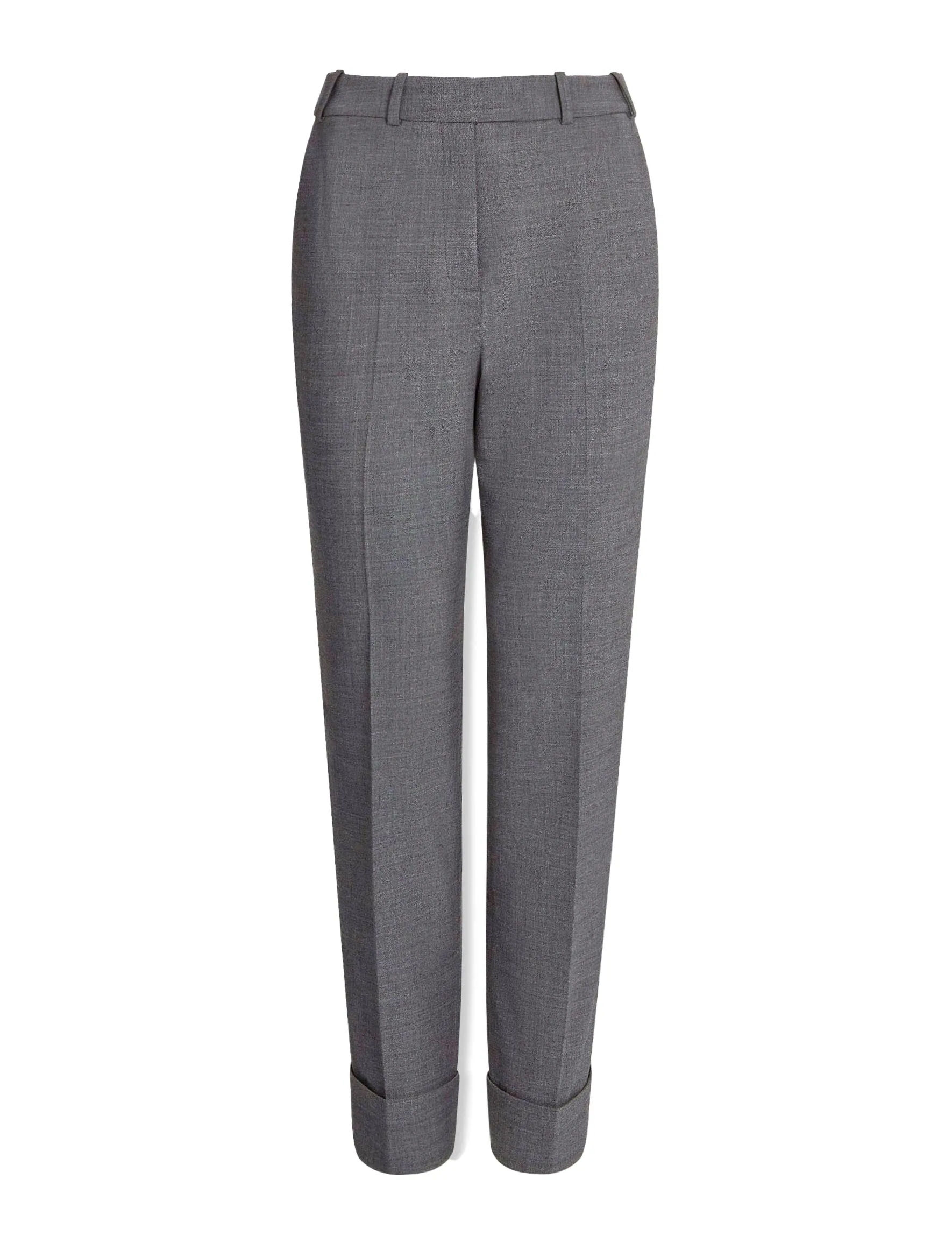 Clement New Wool Turn Up Trouser - Mid Grey