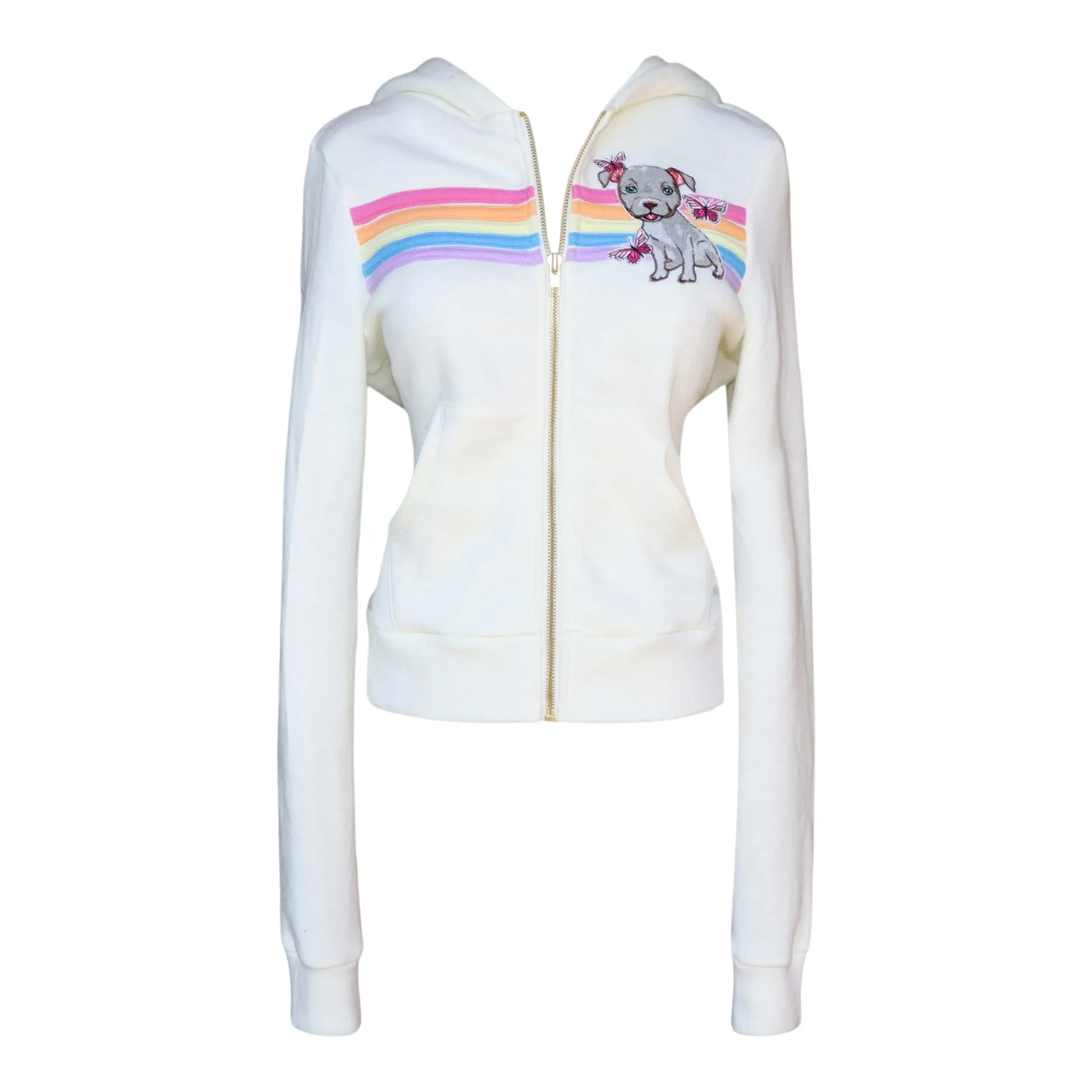 Cloud Haven Rainbow Pittie Hoodie Off-White