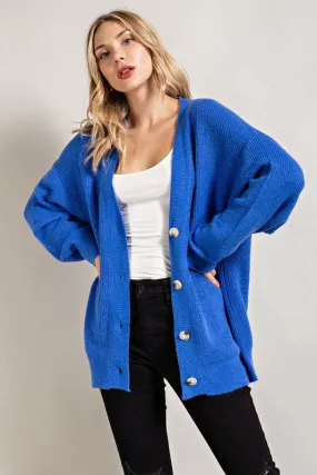 Cobalt Button Down Cardigan