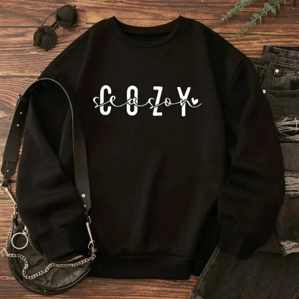 Cozy season sweatshirts Black Green Red Cream