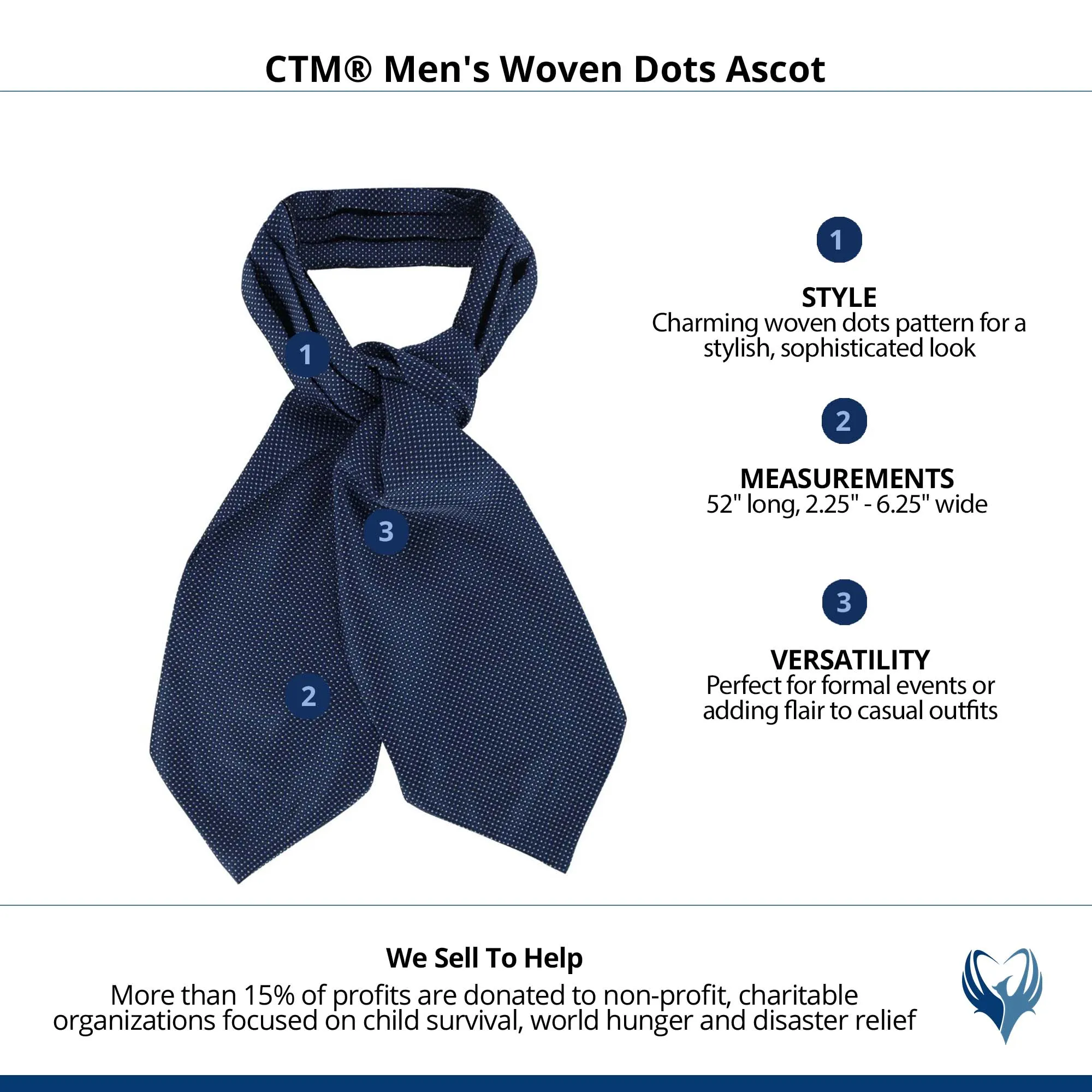 CTM® Men's Woven Dots Ascot