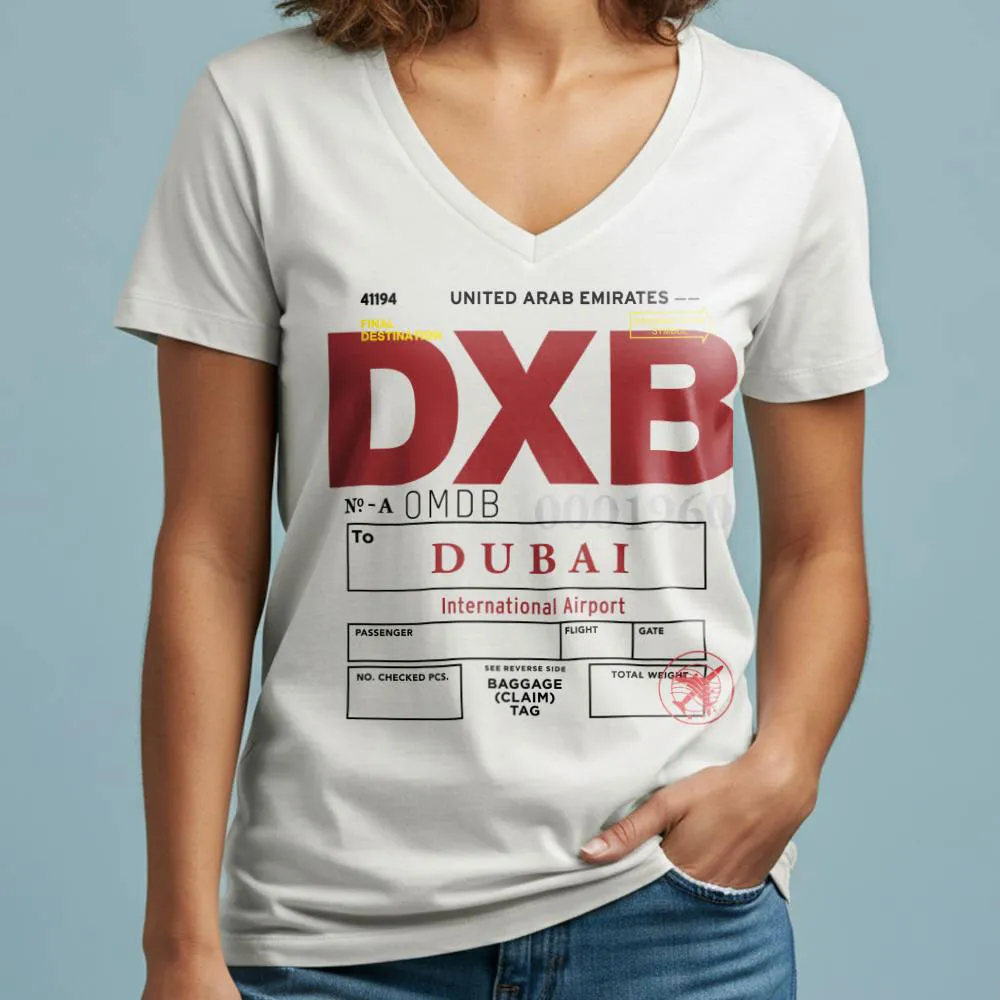 DXB - Women's V-Neck T-Shirt