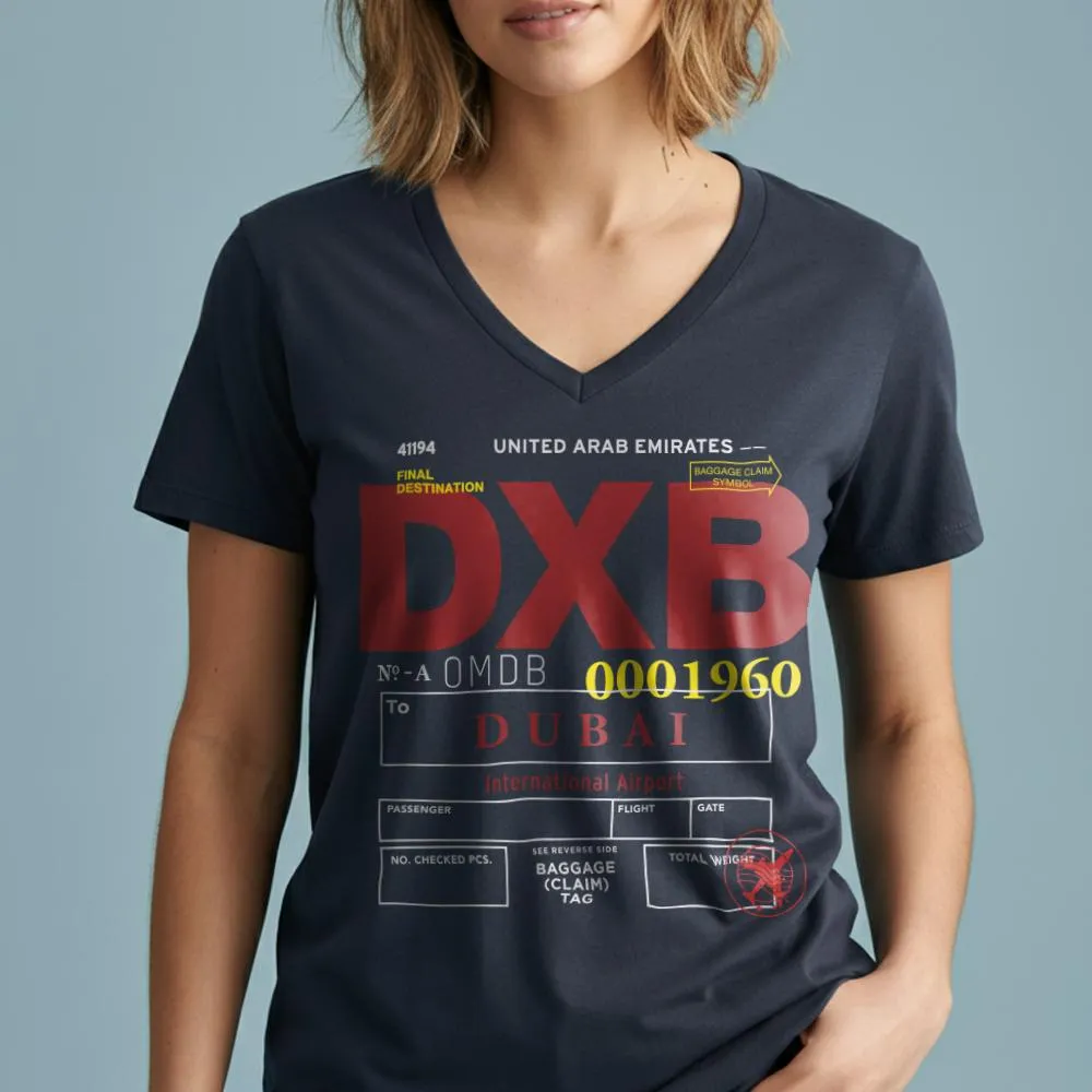 DXB - Women's V-Neck T-Shirt