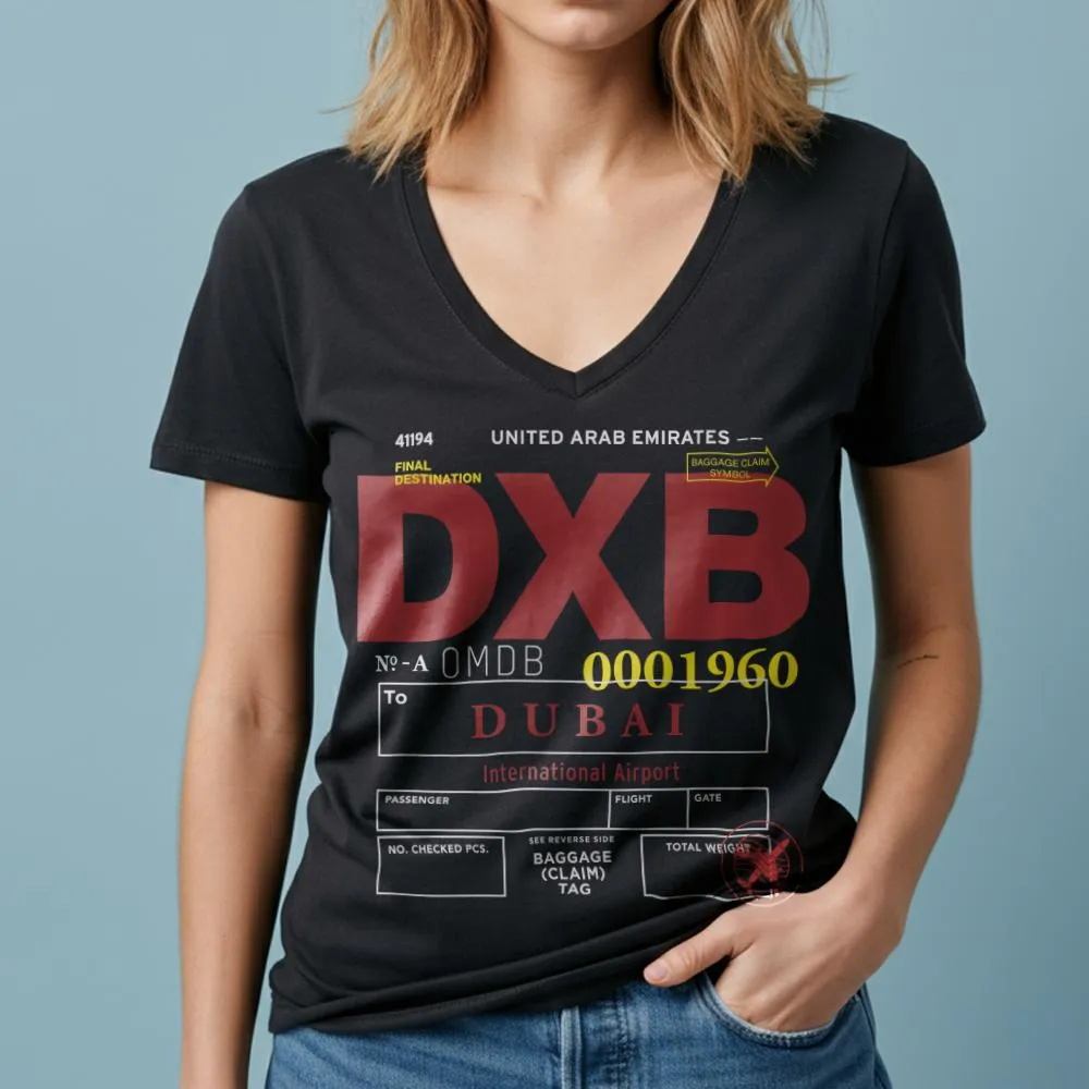 DXB - Women's V-Neck T-Shirt