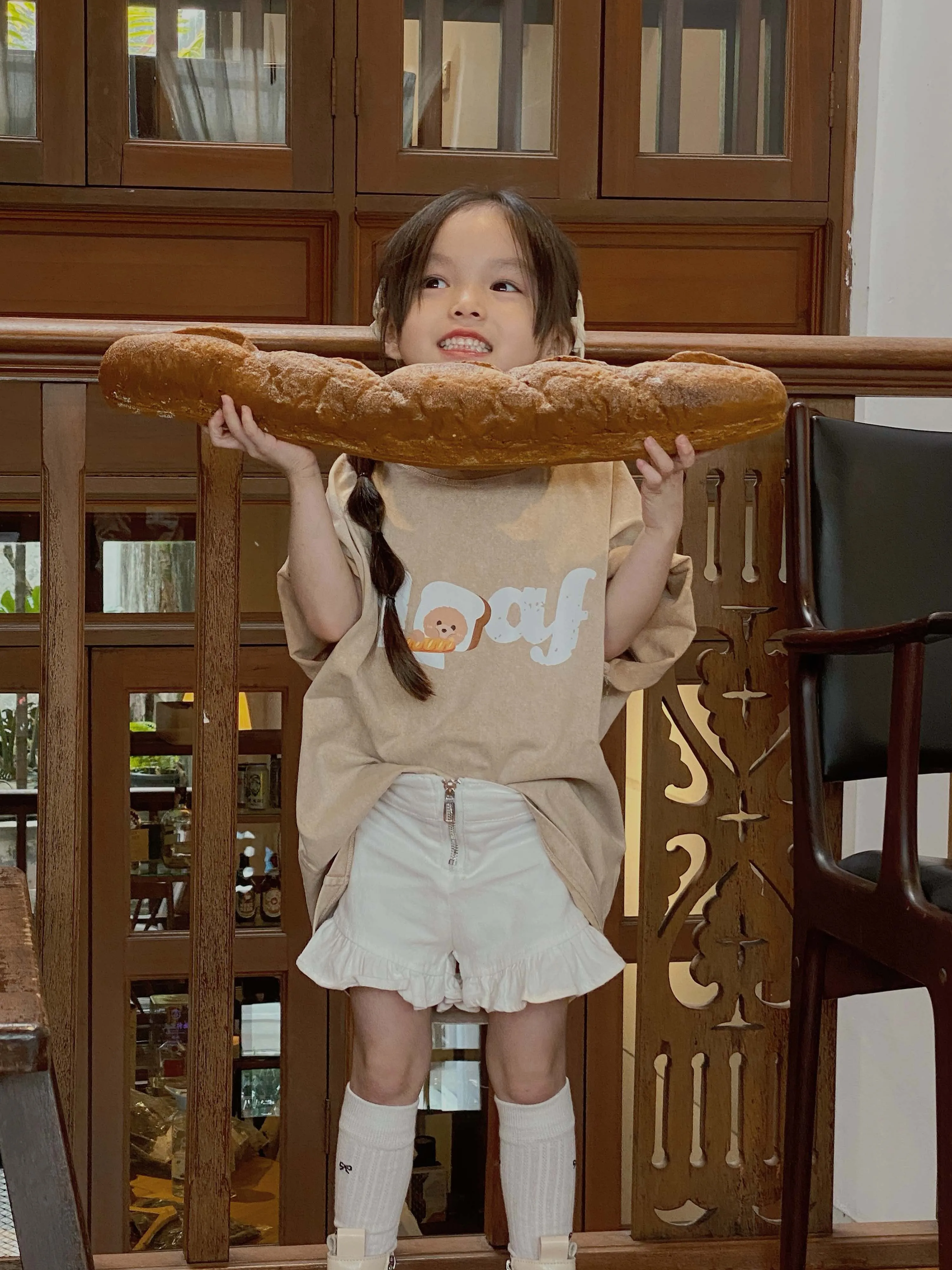 [EM] Toast Loaf Kid T-Shirt Collection LIGHT KHAKI