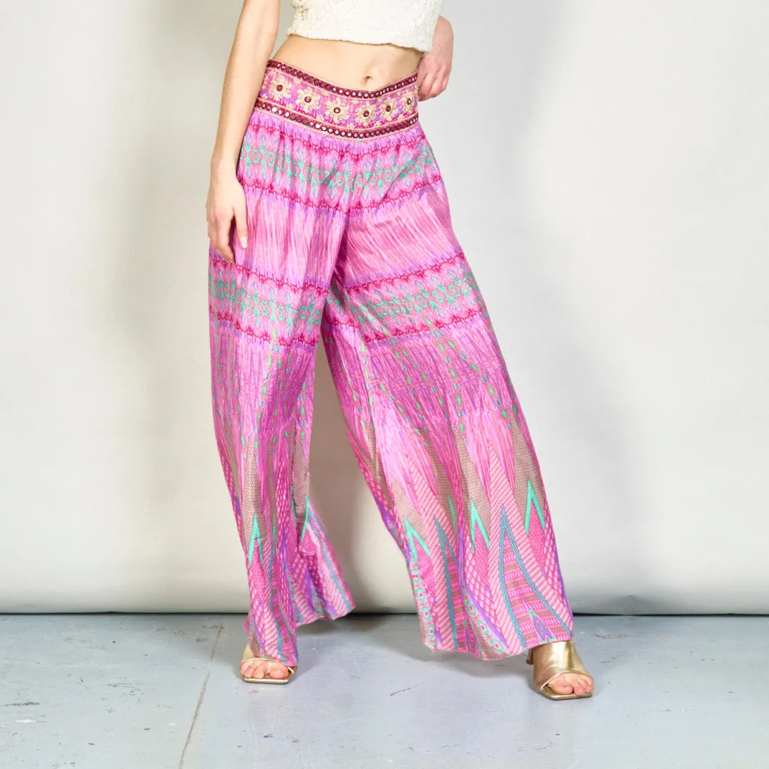 Embellished bohemian wide-leg trousers wholesale