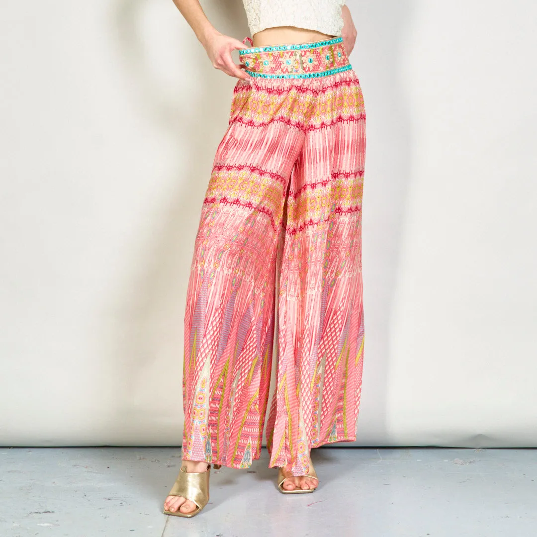 Embellished bohemian wide-leg trousers wholesale