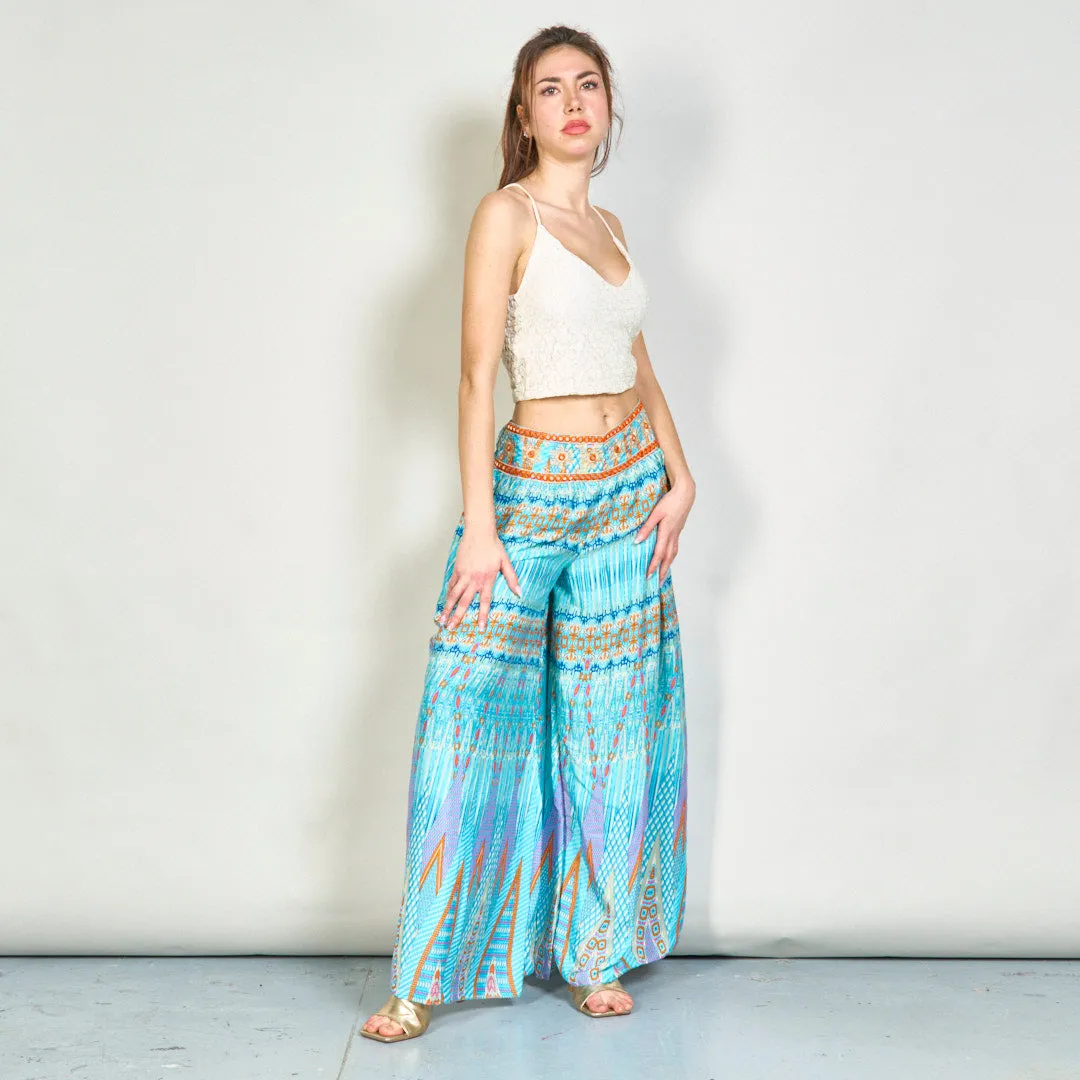 Embellished bohemian wide-leg trousers wholesale