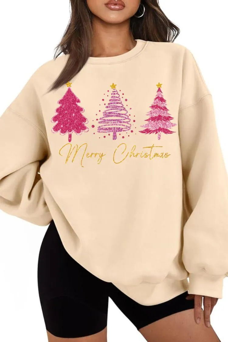 Festive Merry Christmas Crewneck Holiday Sweatshirt