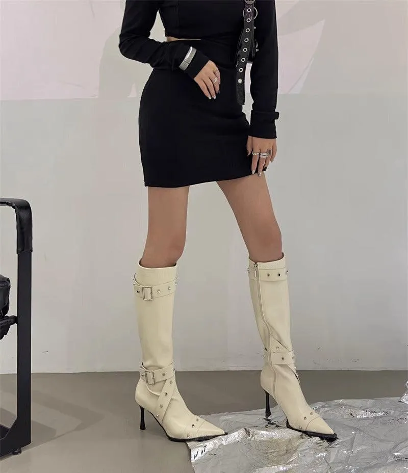 Gemma Buckled Knee-High Boots