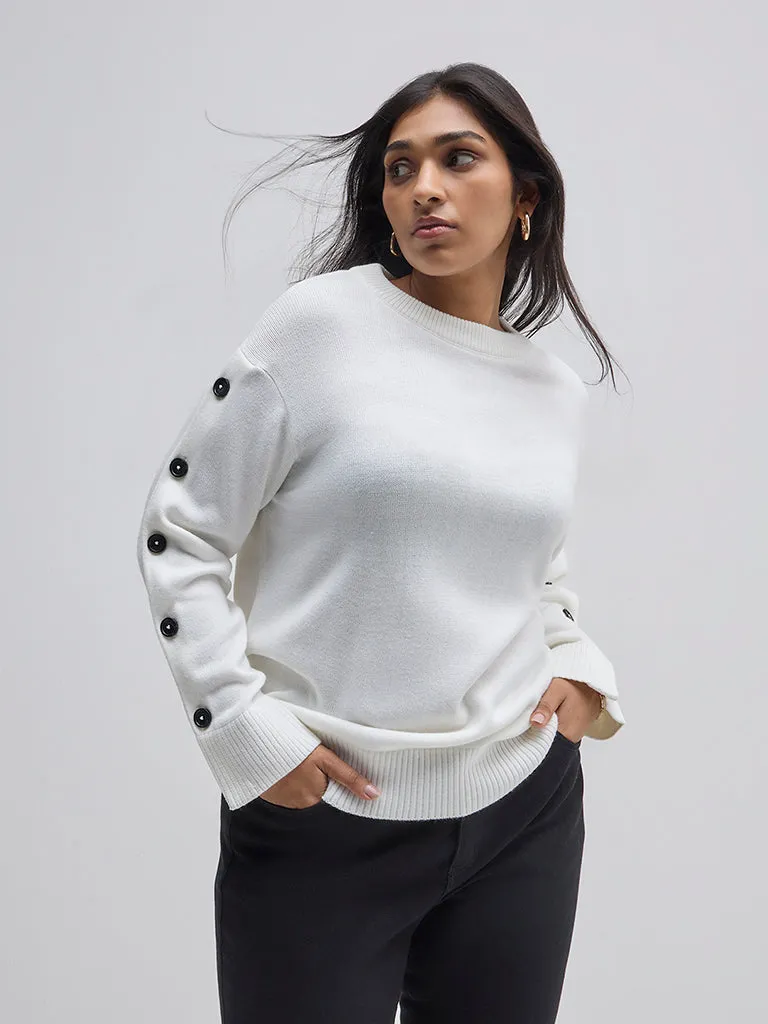 Gia White Knitted Sweater