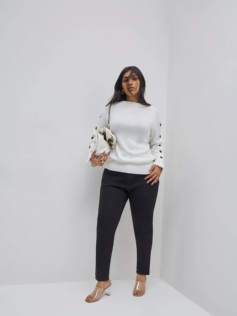 Gia White Knitted Sweater