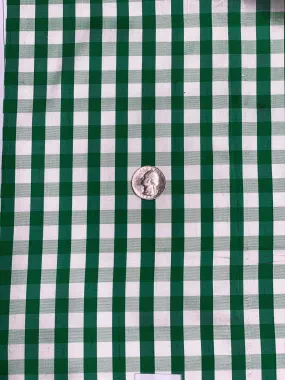 Green White Gingham Shantung 765 Fabric