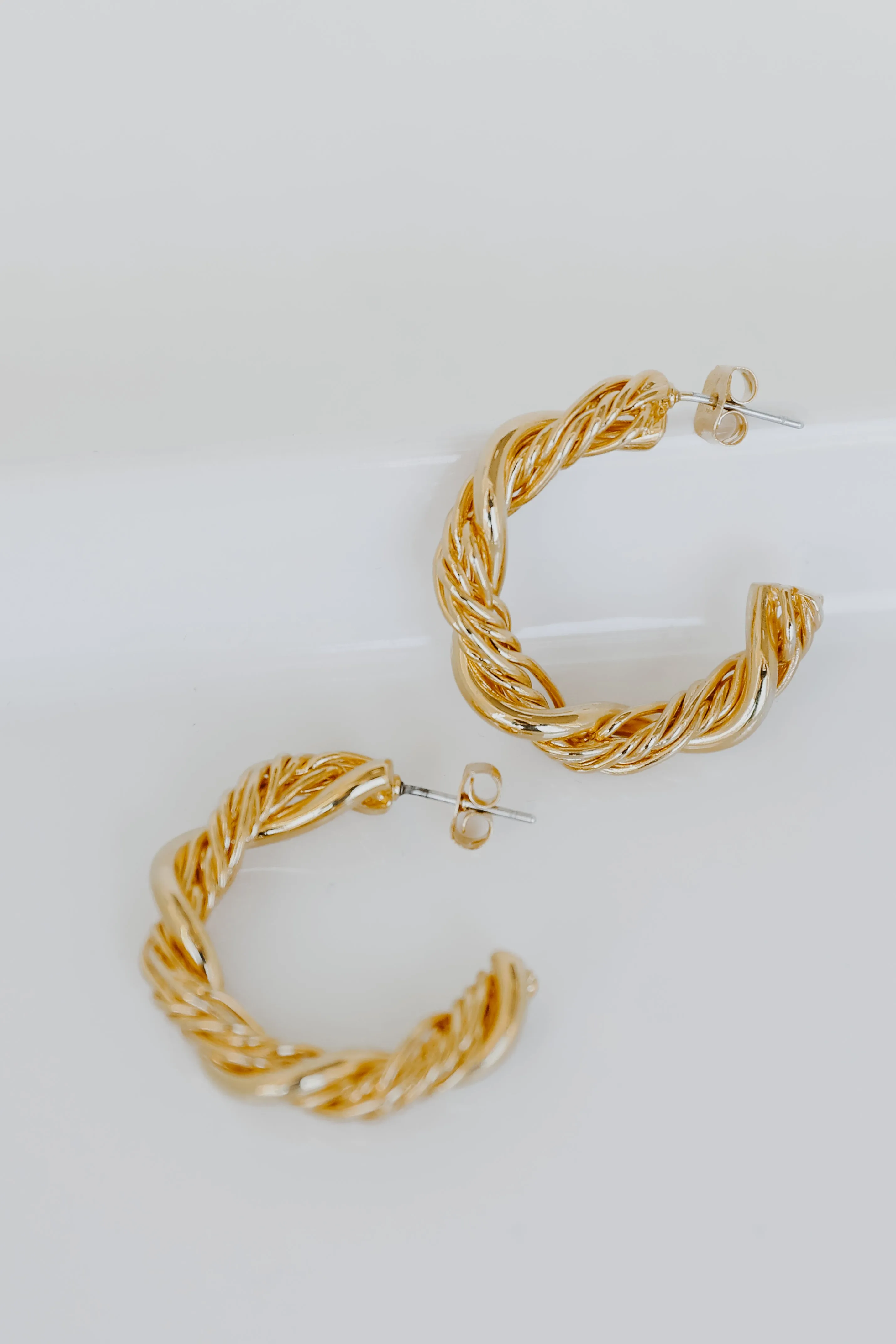 Hannah Gold Twisted Hoop Earrings