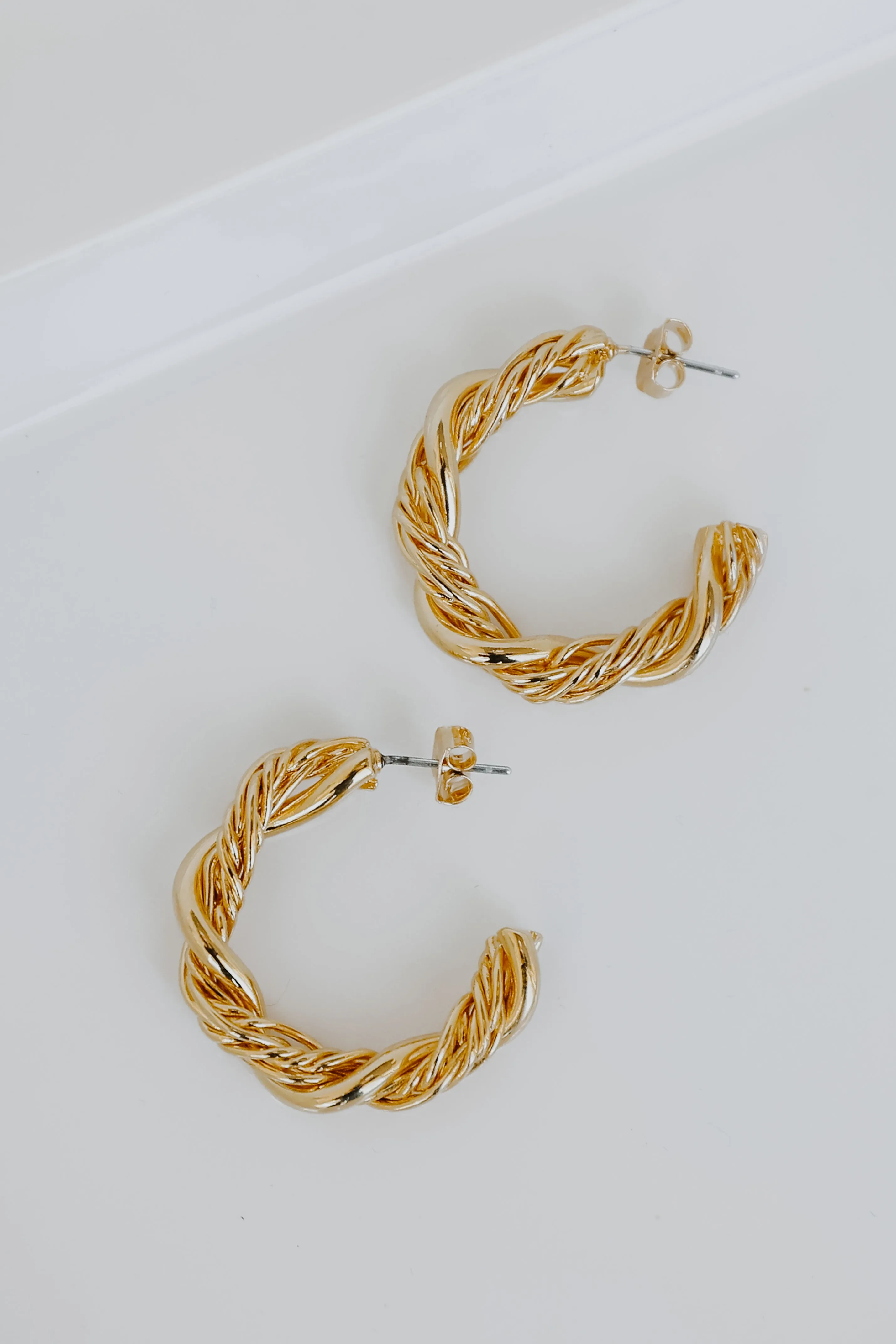 Hannah Gold Twisted Hoop Earrings