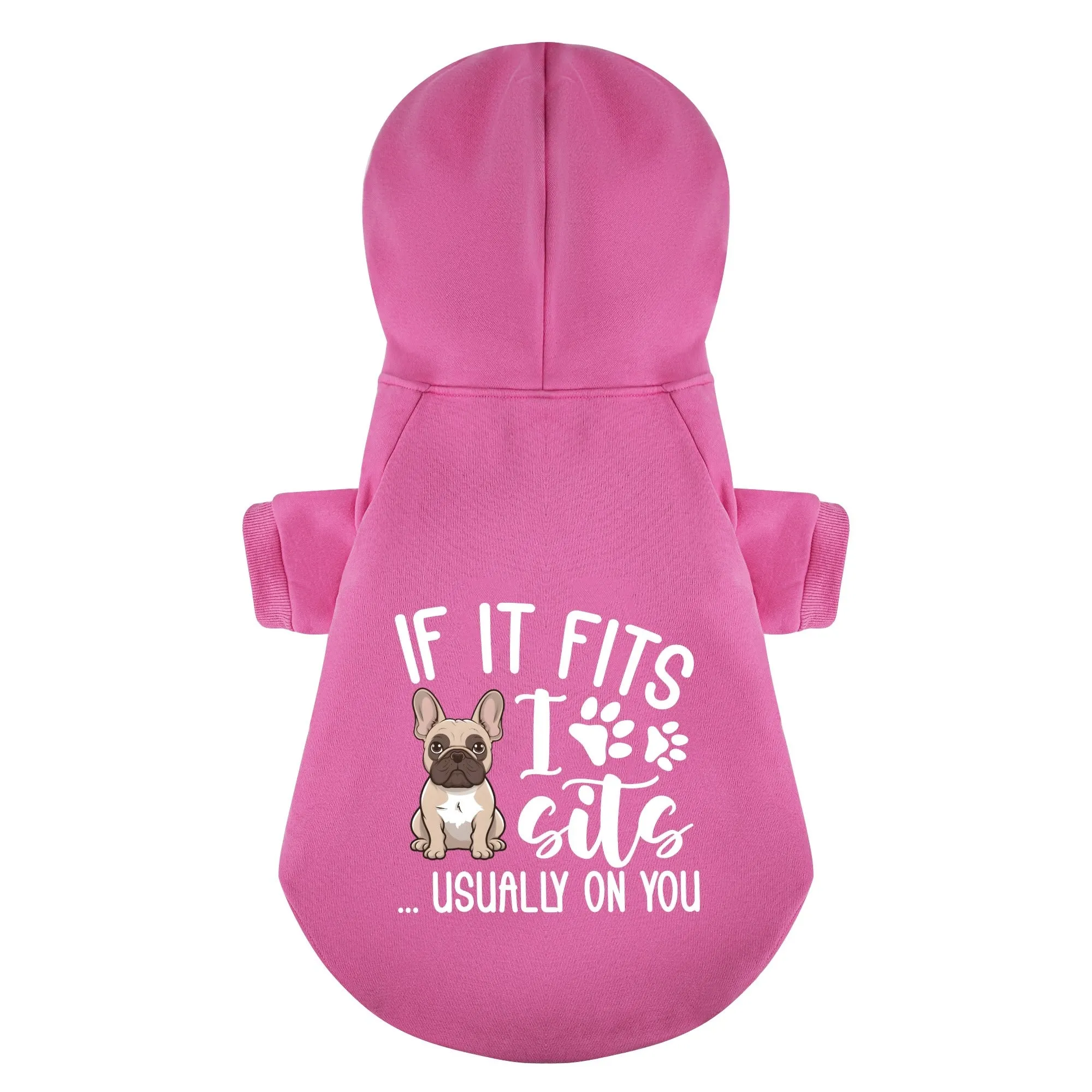 If it fits, I sits... usually on you - Personalized French Bulldog Hoodies with Funny Quotes – Stylish, Cozy, and Premium 100% Cotton