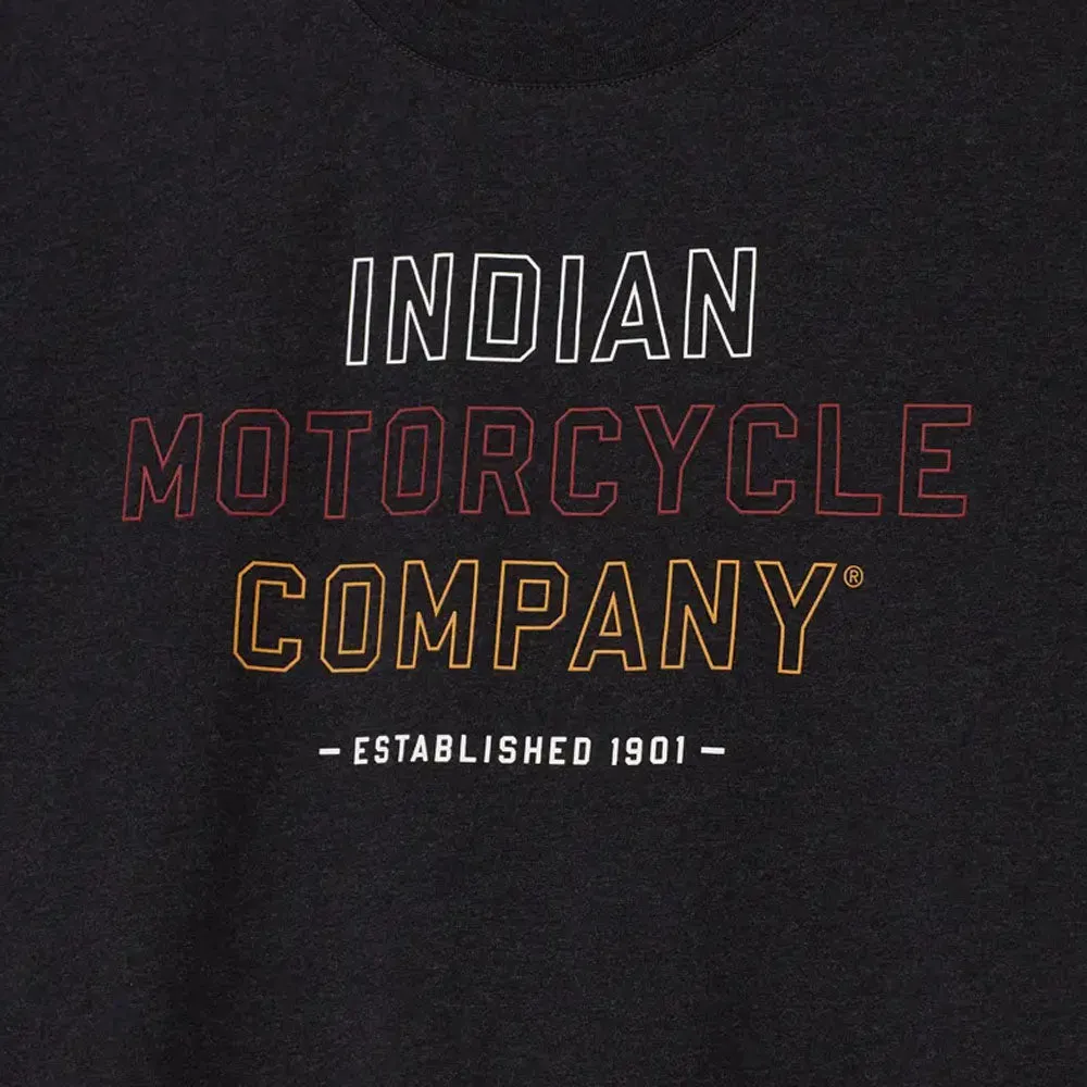 Indian Motorcycle Tri Color Block Logo T-Shirt Black