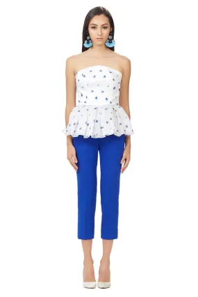 IY Beaded Cropped Trousers in Blue