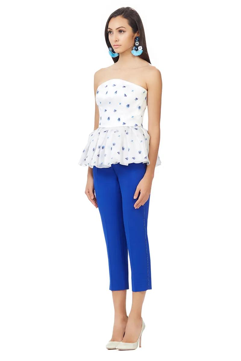 IY Beaded Cropped Trousers in Blue