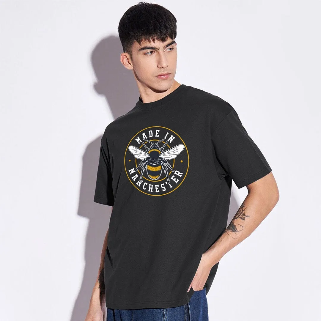 Jupiter Men's Oversized Off Shoulder Manchester Print Tee Shirt