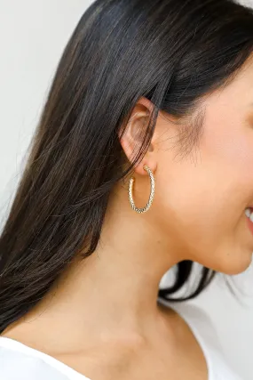 Katy Gold Textured Hoop Earrings