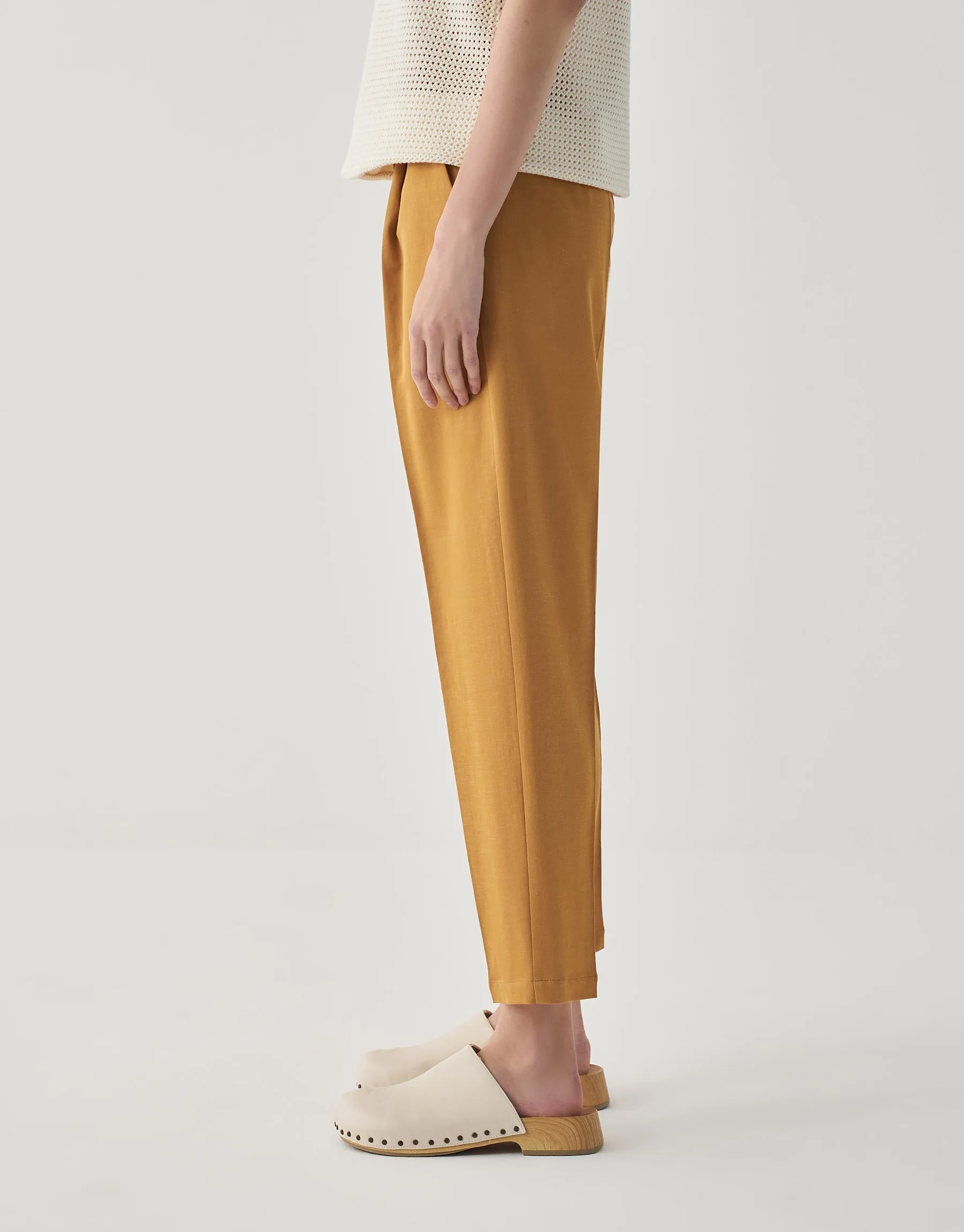 Kk Design Solid Pegged Fit Pants Orange