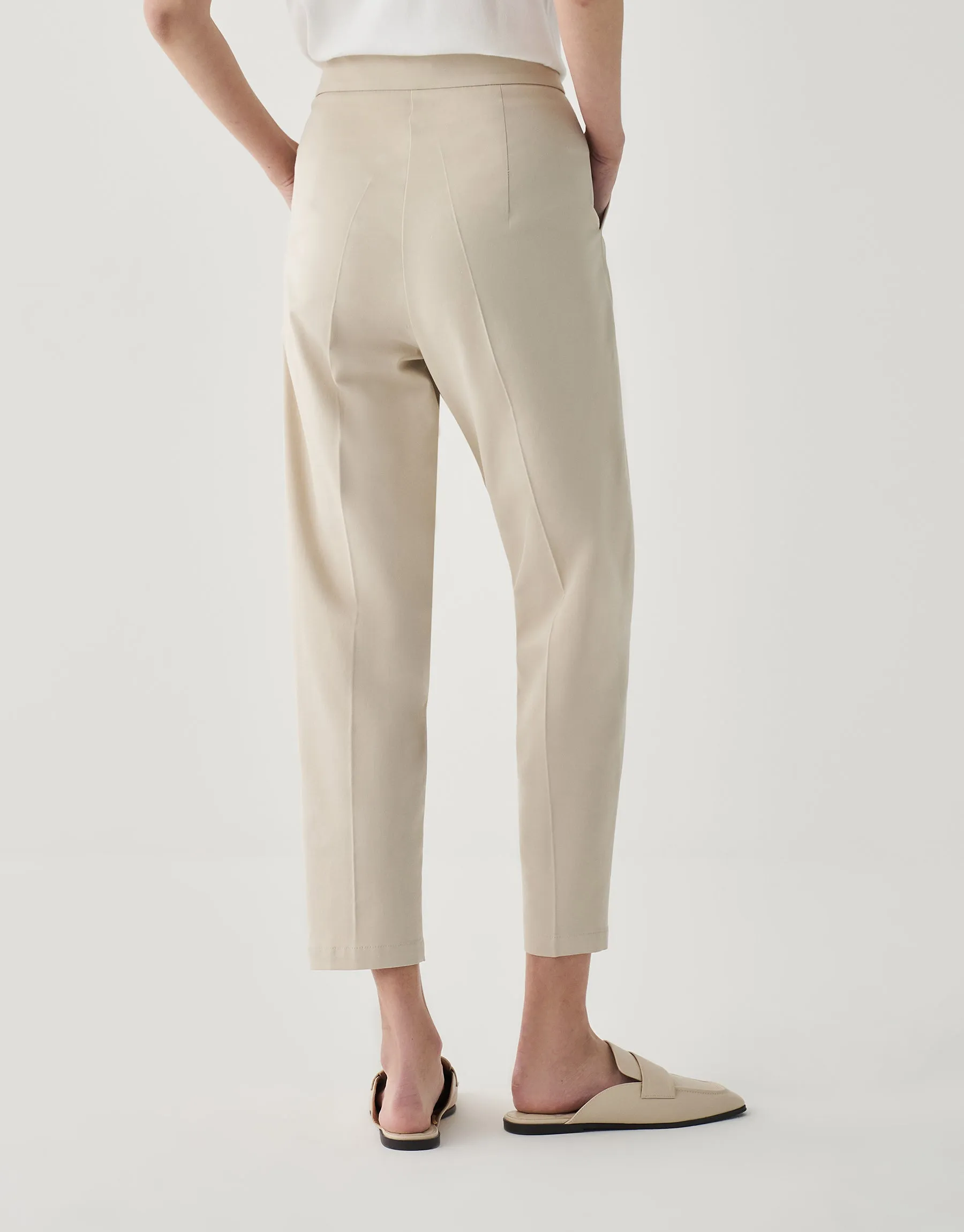 Kk Design Solid Pegged Fit Pants Stone Color