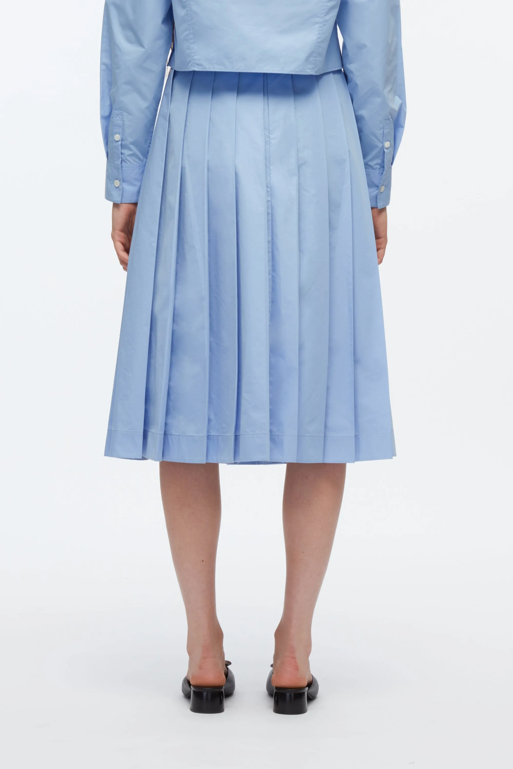 Knife Pleat Belted Skirt