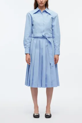 Knife Pleat Belted Skirt