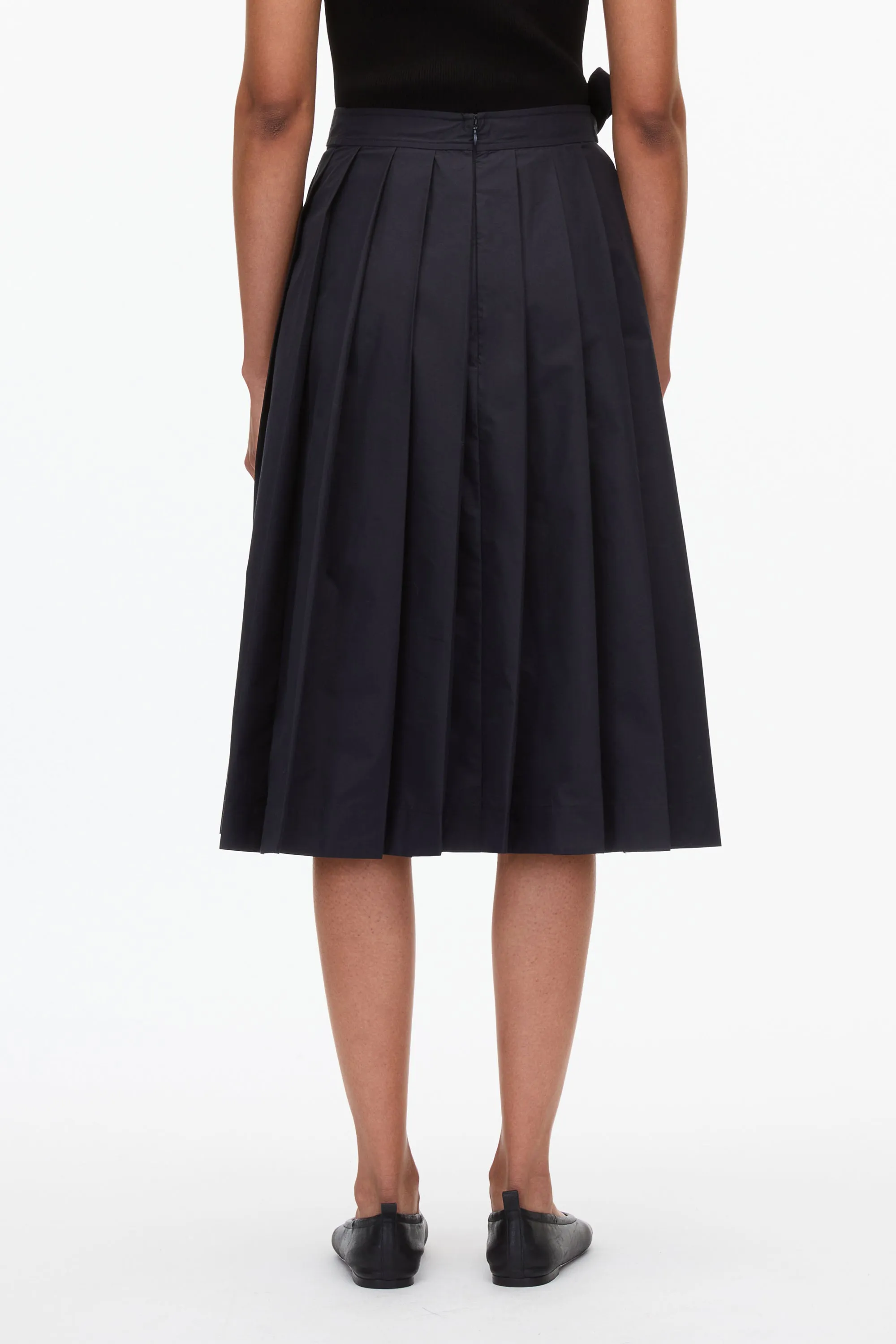 Knife Pleat Belted Skirt