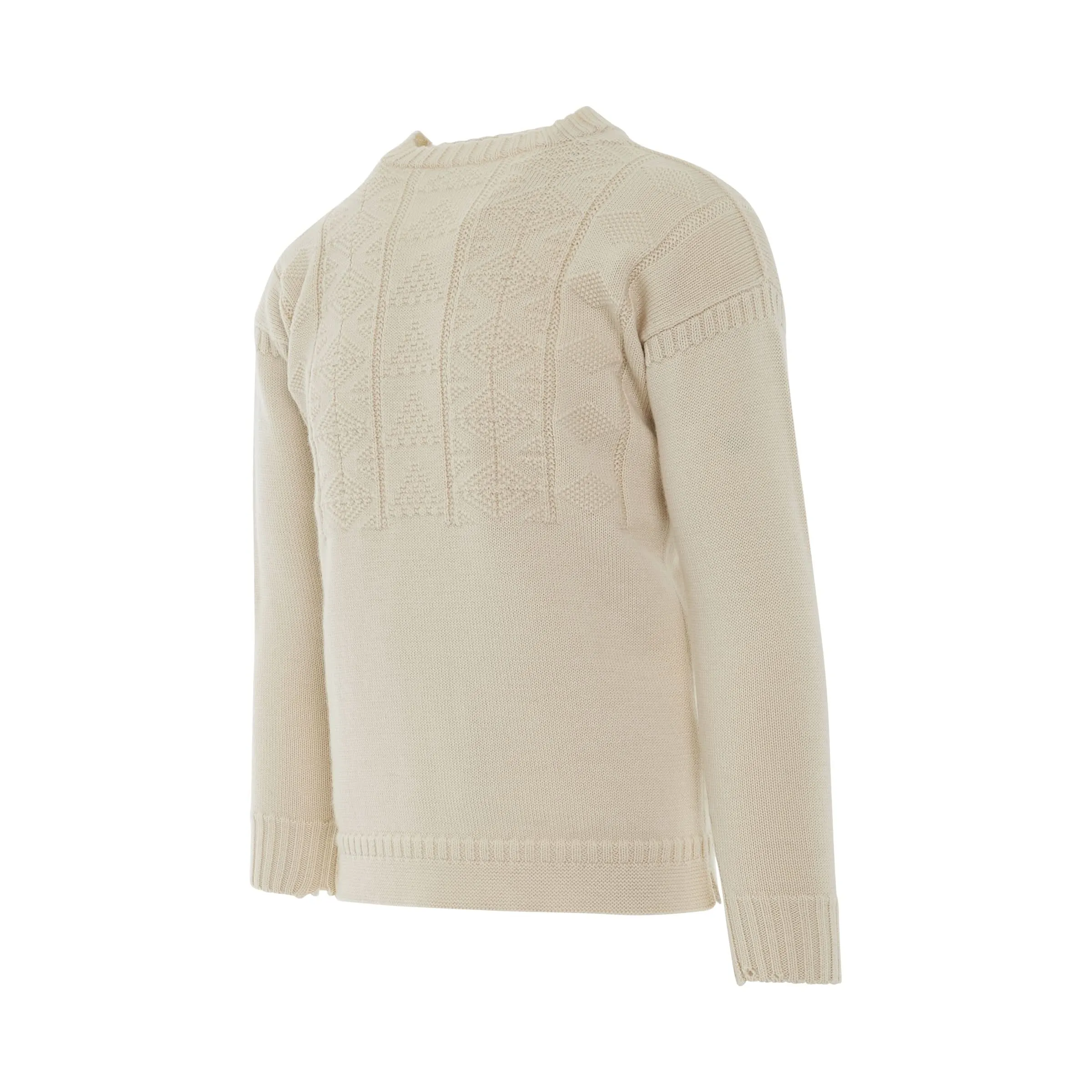 Knit Long Sleeve Pullover in Ecru