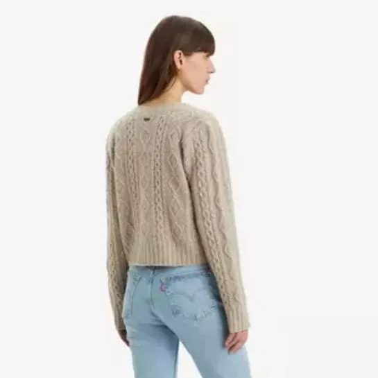 Levi's Primrose Cable Cardigan in Oatmeal