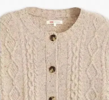 Levi's Primrose Cable Cardigan in Oatmeal