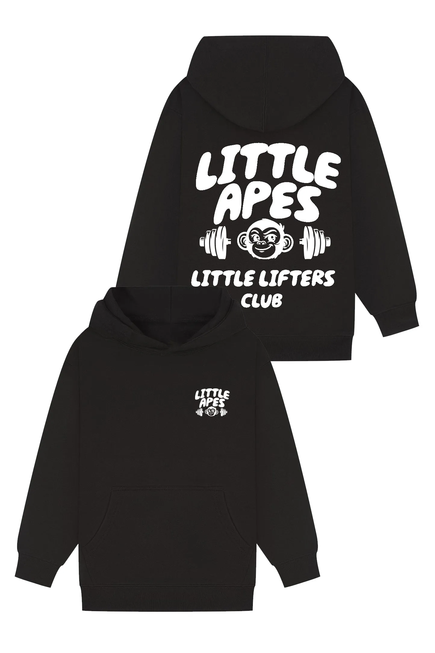 Little Apes Little Lifters Club Hoodie - Black