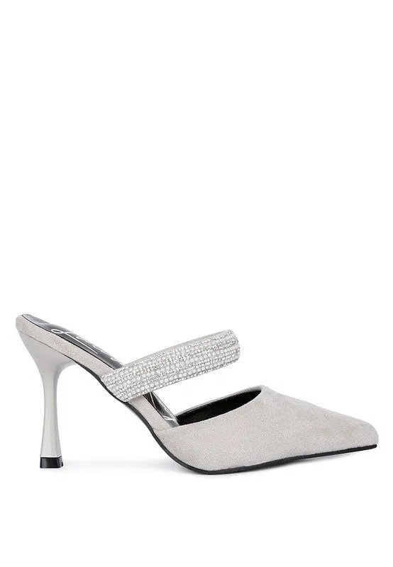 London Rag Fauci Diamante Strap Heeled Mules