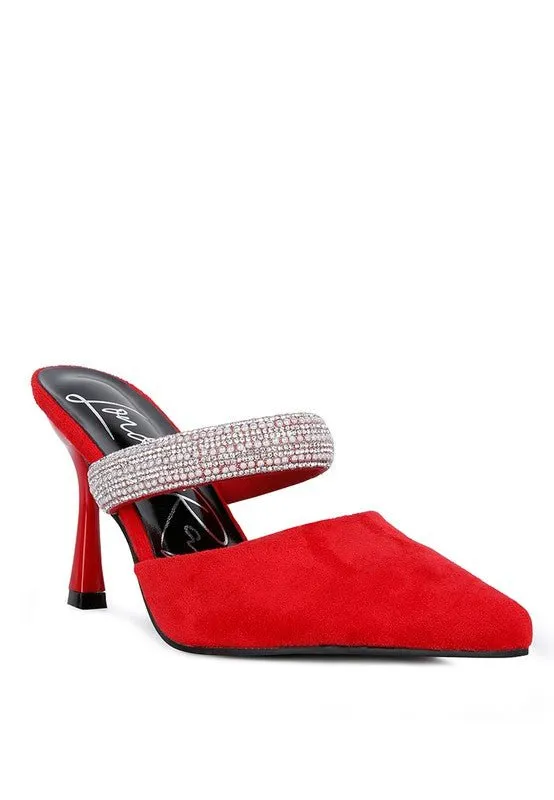 London Rag Fauci Diamante Strap Heeled Mules