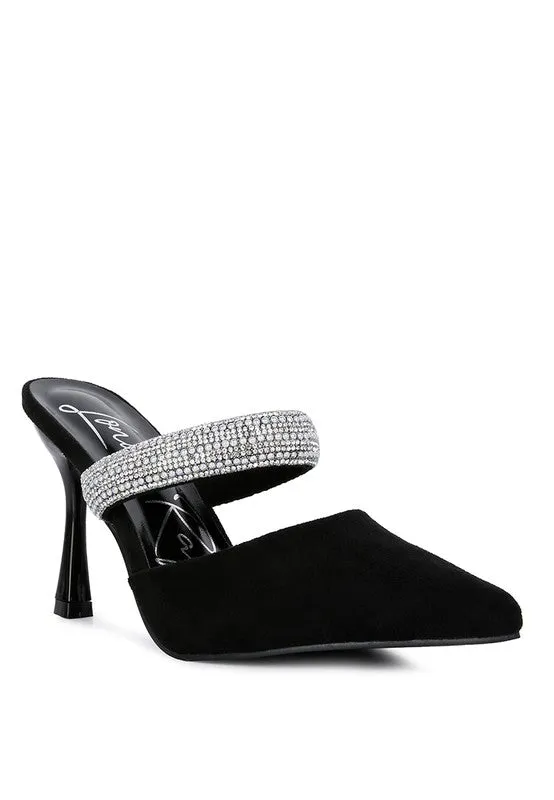 London Rag Fauci Diamante Strap Heeled Mules