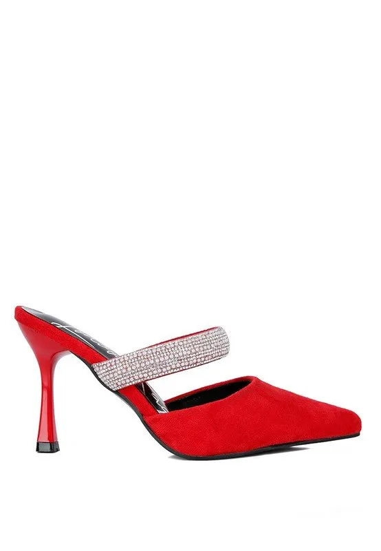 London Rag Fauci Diamante Strap Heeled Mules