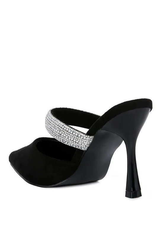 London Rag Fauci Diamante Strap Heeled Mules